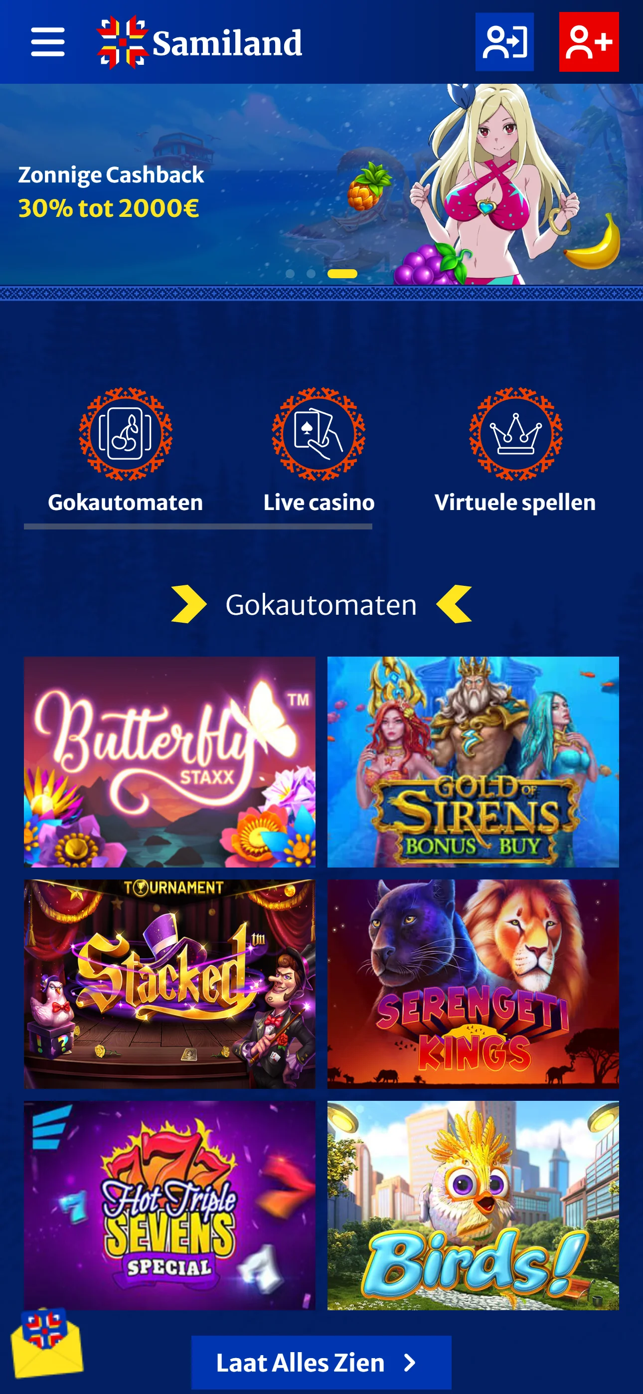 Samiland Casino — mobiel